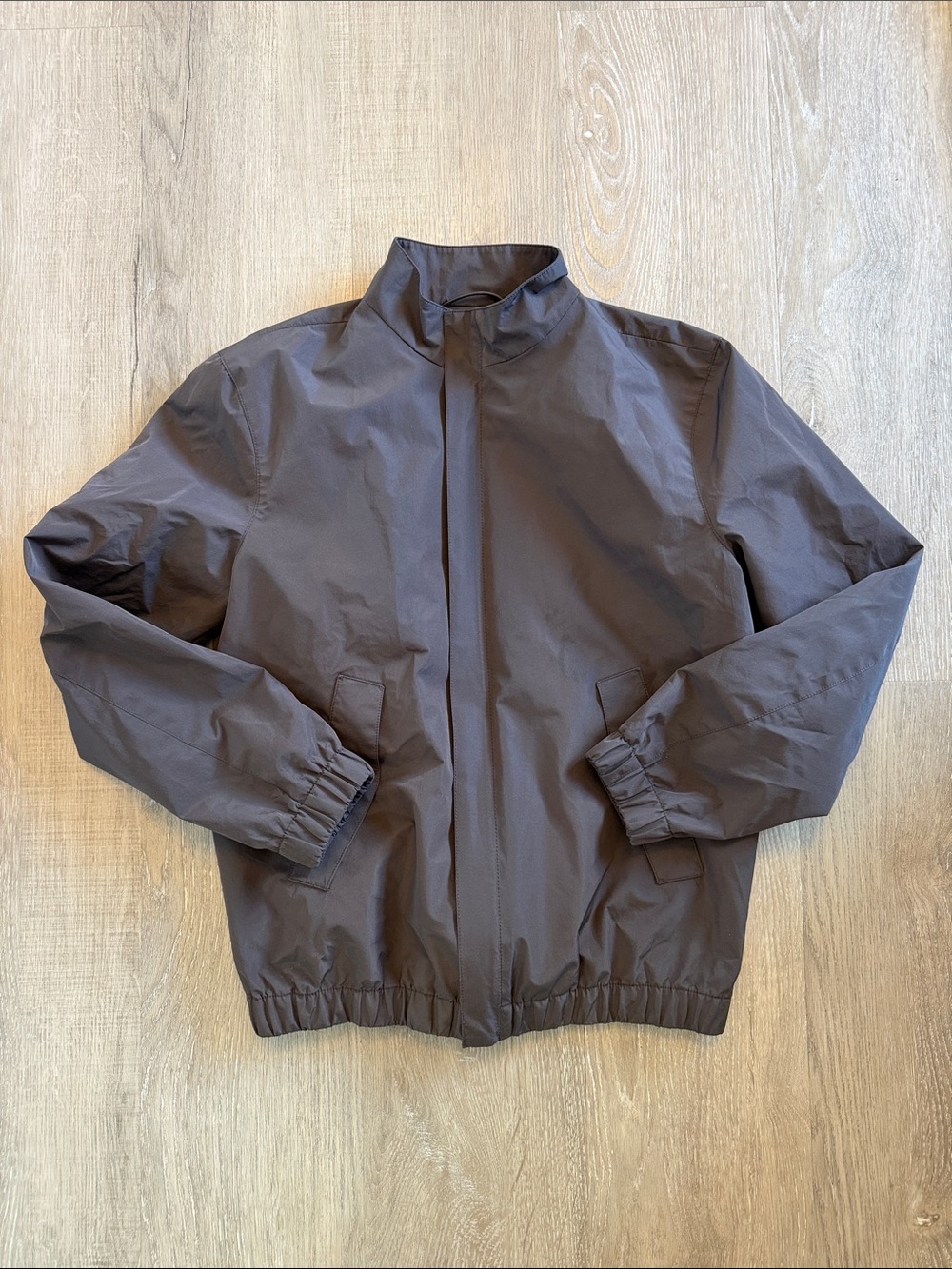 Zara Technical Bomber Harrington Jacket Dark Mink Brown Women's Size M